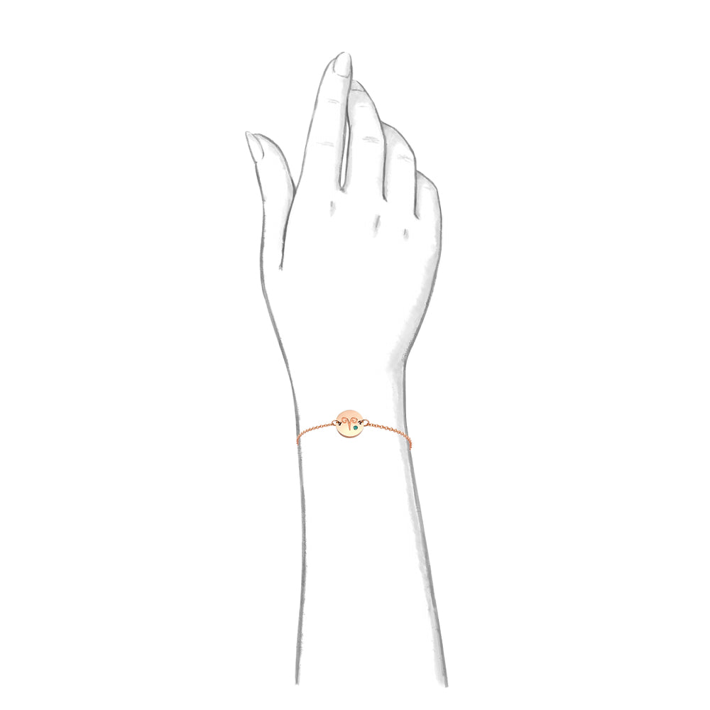 Taylor and Vine Star Signs Aries Rose Gold Bracelet with Birth Stone 2