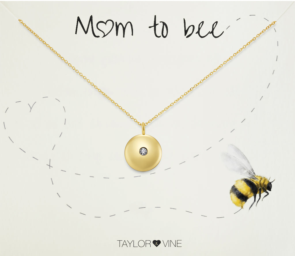 Taylor and Vine Mum to Be Pregnancy Gold Necklace Engraved with the Seed of Life 5