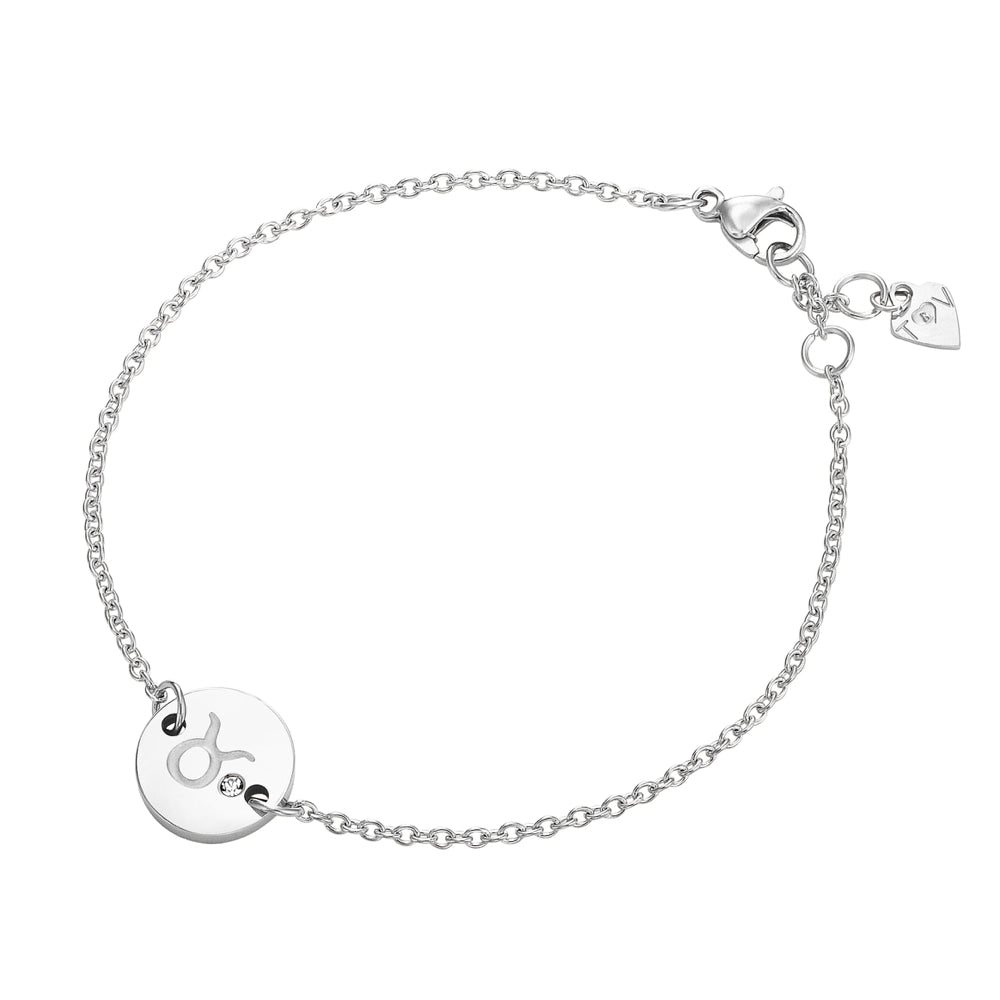 Taylor and Vine Star Signs Taurus Silver Bracelet with Birth Stone 1