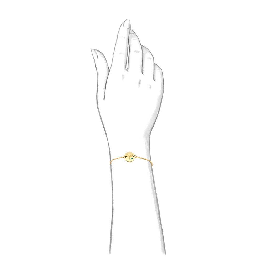 Taylor and Vine Star Signs Aries Gold Bracelet with Birth Stone 2
