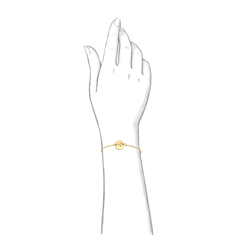 Taylor and Vine Star Signs Scorpio Gold Bracelet with Birth Stone 2