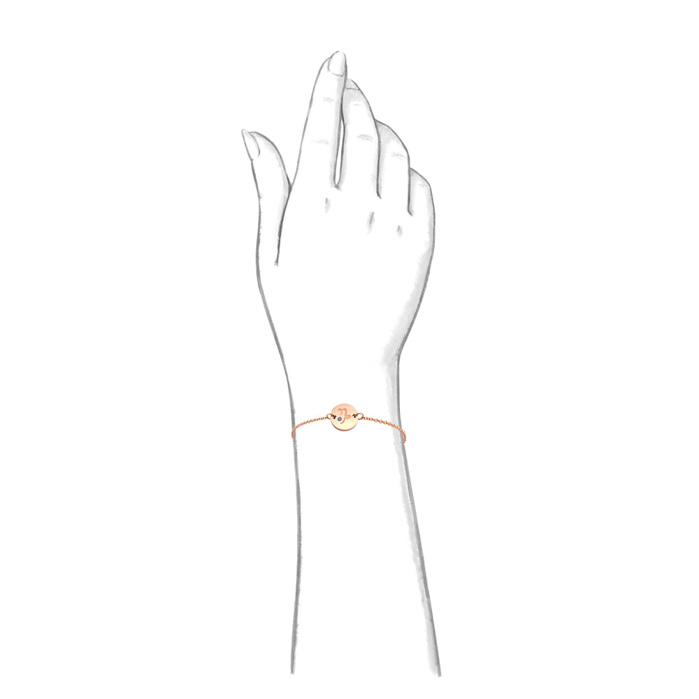 Taylor and Vine Star Signs Capricorn Rose Gold Bracelet with Birth Stone 2
